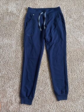 Figs Navy Jogger Scrub Pants with Drawstring